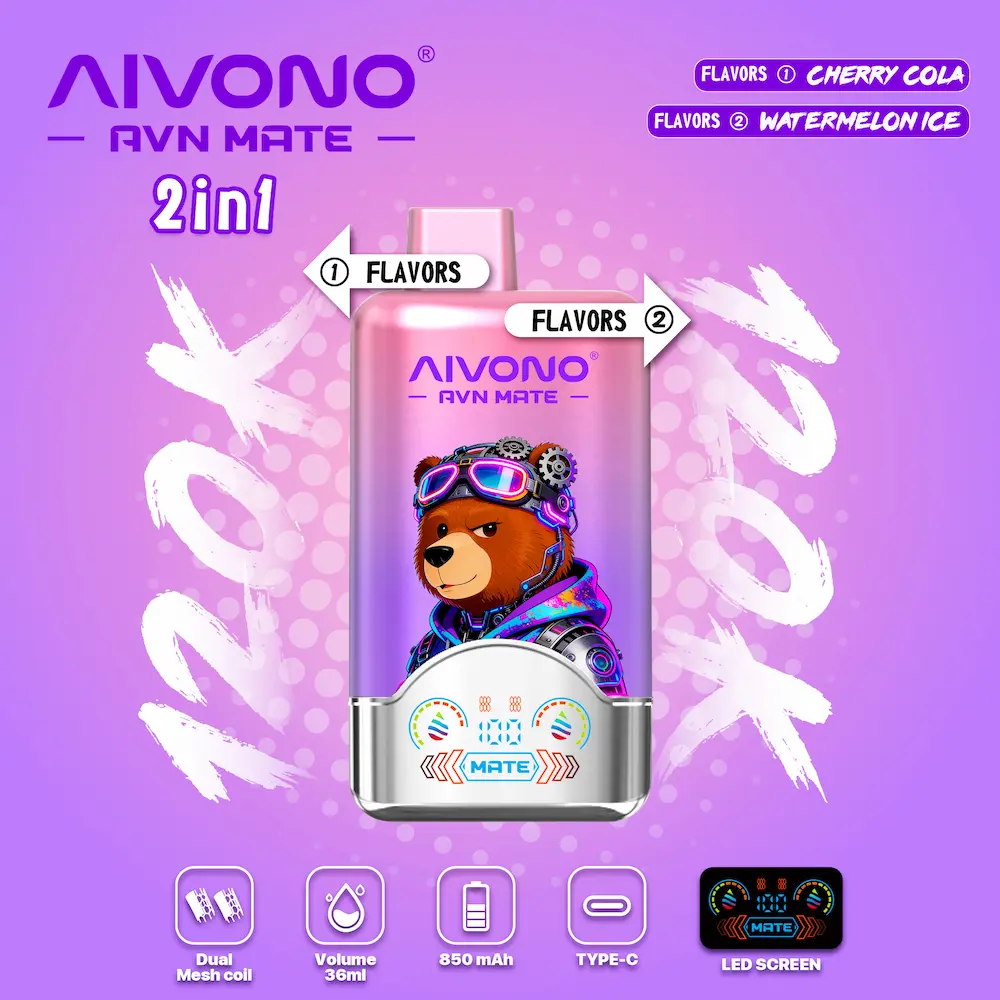 AIVONO AVN MATE 120000 (120K) Puffs Smart Dual Pod Vape|50MG AIVONO AVN MATE 120000 (120K) Puffs Smart Dual Pod Vape|50MG